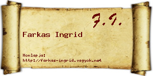 Farkas Ingrid névjegykártya